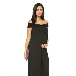 Hatch Luella Modal Elegant Black Maxi Dress Maternity